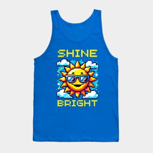 Pixel Sun Smile - Vibrant Retro Sunshine Tank Top